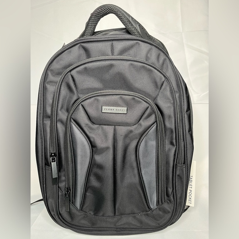NWT Perry Ellis Men’s Laptop Backpack Briefcase Dad gift Black Classy M 160